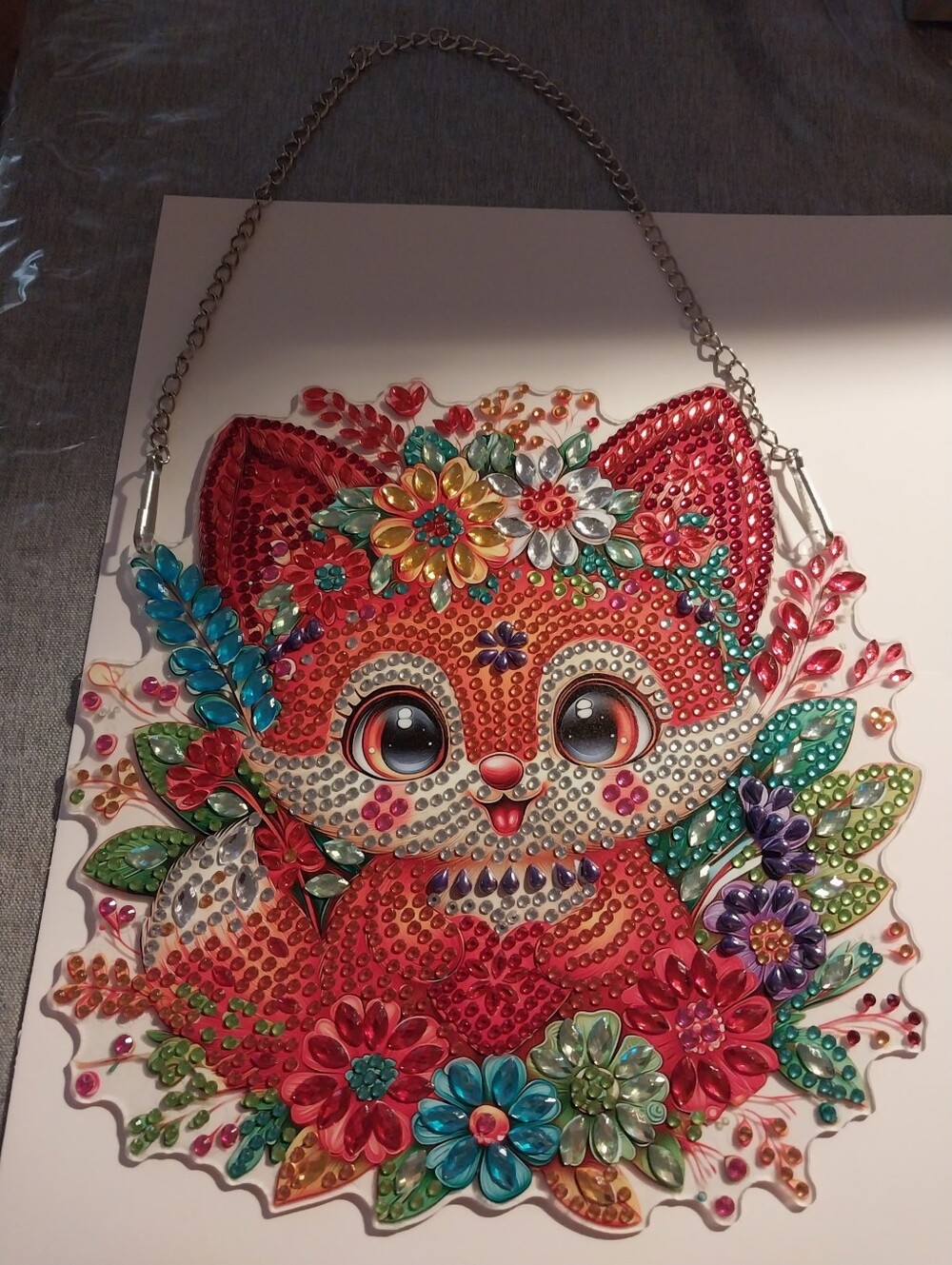 Colorful Red Fox Gem Wall Art Hanging - Decorative Home Accent